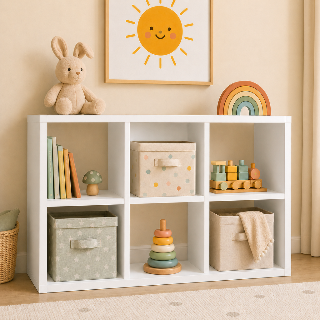 CLOUDREST PRO 6 Cube Storage Organizer, 11-Inch Cube Shelf Bookcase with Removable Back Panels, Horizontal or Vertical, White