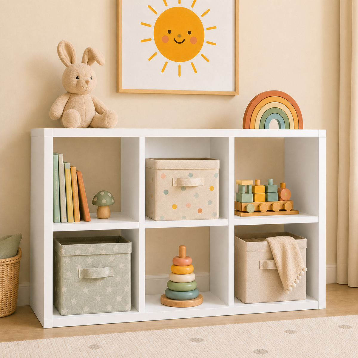 CLOUDREST PRO 6 Cube Storage Organizer, 11-Inch Cube Shelf Bookcase with Removable Back Panels, Horizontal or Vertical, White