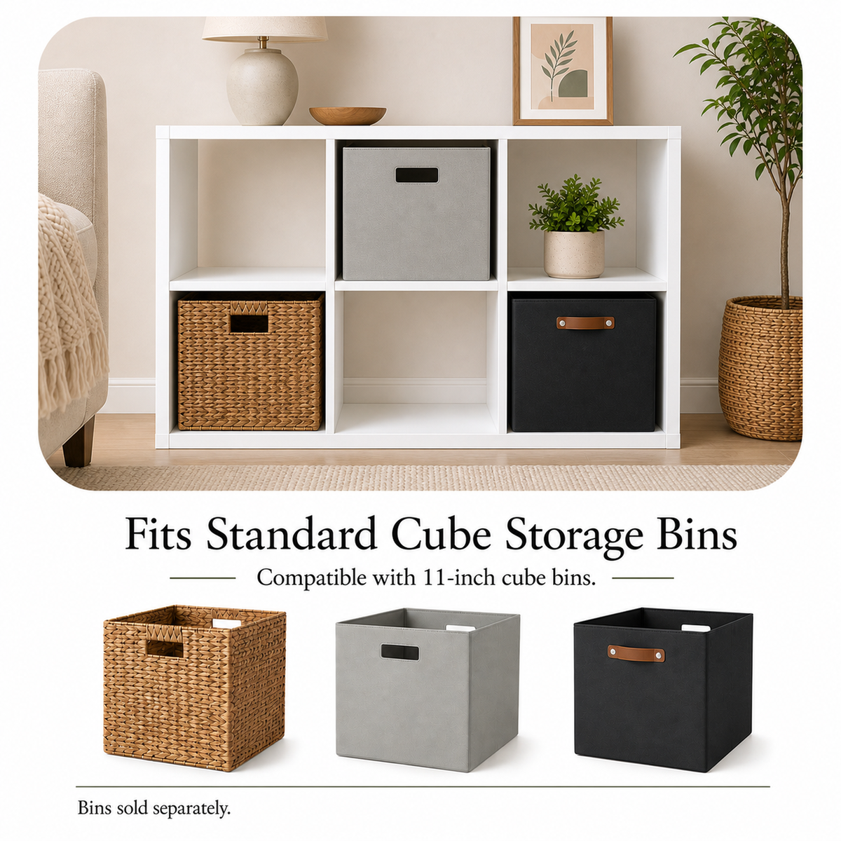 CLOUDREST PRO 6 Cube Storage Organizer, 11-Inch Cube Shelf Bookcase with Removable Back Panels, Horizontal or Vertical, White